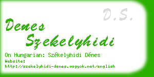 denes szekelyhidi business card